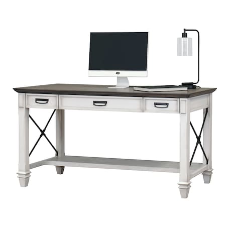 Hartford Writing Table, 60" W, 31" L, 31" H, solid lumber and veneers Top, Grey IMHF384W